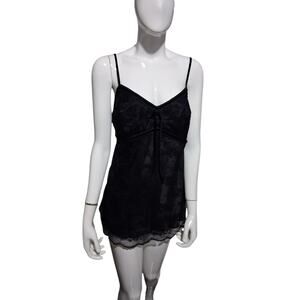 Y2K Vtg Babydoll Womens XL Lace Velvet Fairygoth Whimsigoth Witchy‎ Cami Top